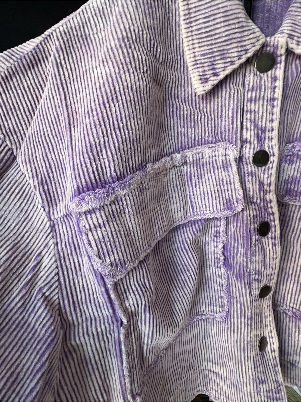 POL Lavender Corduroy Button-Front Jacket - Picture 3 of 15
